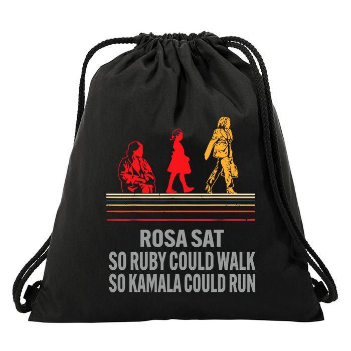 Rosa Sat So Ruby Could Walk So Kamala Could Run Drawstring Bag