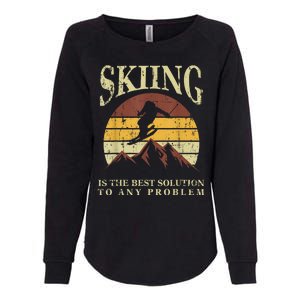 Retro Skiing Ski Enthusiast Gag Outfit Skiier Winter Sports Gift Womens California Wash Sweatshirt