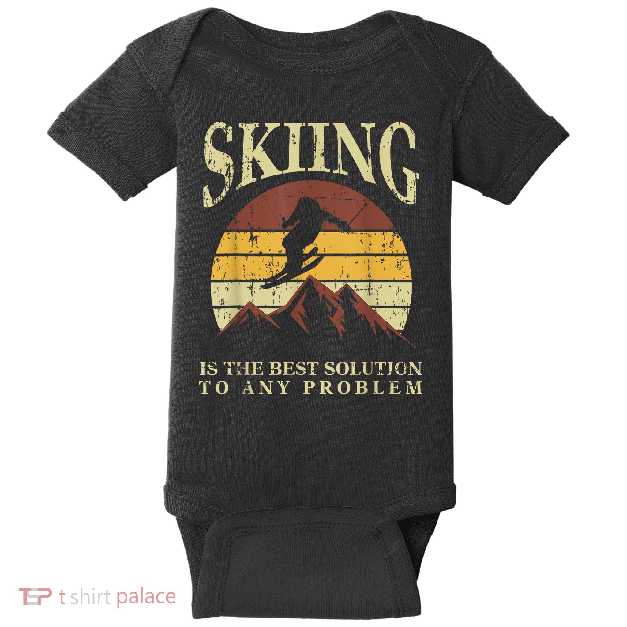 Retro Skiing Ski Enthusiast Gag Outfit Skiier Winter Sports Gift Baby Bodysuit