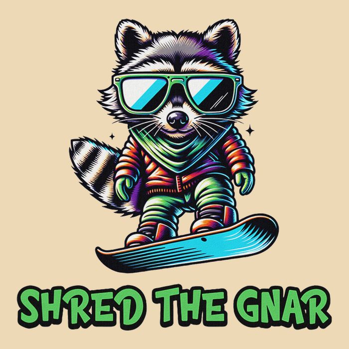 Raccoon Snowboarding Shred The Gnar Winter And Sports Bag