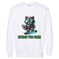 Raccoon Snowboarding Shred The Gnar Winter And Sports Garment-Dyed Sweatshirt