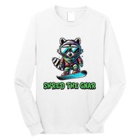 Raccoon Snowboarding Shred The Gnar Winter And Sports Long Sleeve Shirt