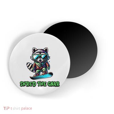 Raccoon Snowboarding Shred The Gnar Winter And Sports Magnet