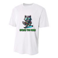 Raccoon Snowboarding Shred The Gnar Winter And Sports Youth Performance Sprint T-Shirt