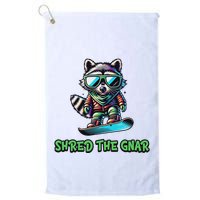 Raccoon Snowboarding Shred The Gnar Winter And Sports Golf Towel