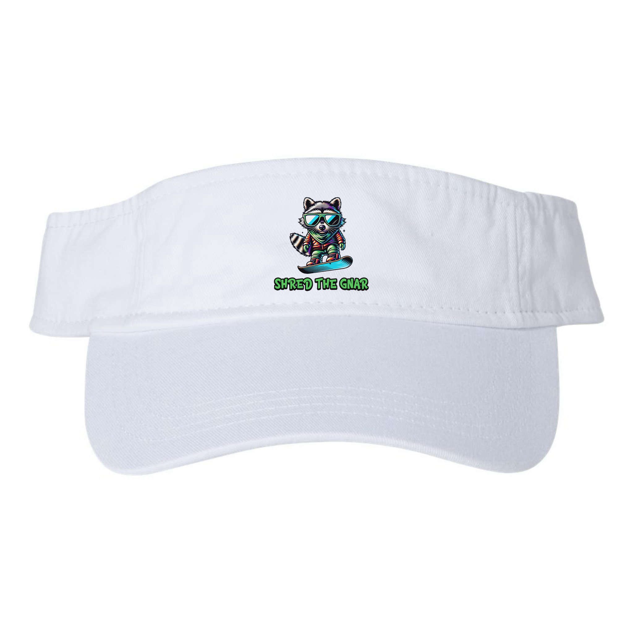 Raccoon Snowboarding Shred The Gnar Winter And Sports Visor