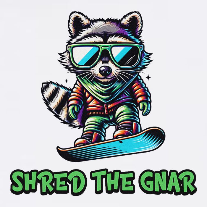 Raccoon Snowboarding Shred The Gnar Winter And Sports Wool Snapback Cap