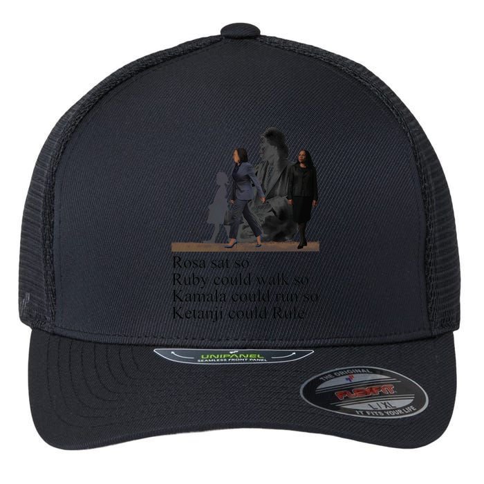 Rosa Sat So Ruby Could Walk So Kamala Could Run So Ketanji Could Rule Flexfit Unipanel Trucker Cap