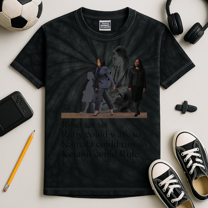 Rosa Sat So Ruby Could Walk So Kamala Could Run So Ketanji Could Rule Kids Tie-Dye T-Shirt