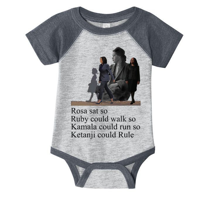 Rosa Sat So Ruby Could Walk So Kamala Could Run So Ketanji Could Rule Infant Baby Jersey Bodysuit