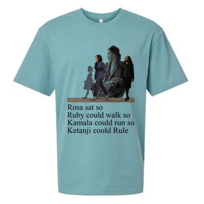 Rosa Sat So Ruby Could Walk So Kamala Could Run So Ketanji Could Rule Sueded Cloud Jersey T-Shirt