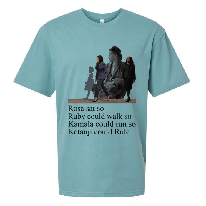 Rosa Sat So Ruby Could Walk So Kamala Could Run So Ketanji Could Rule Sueded Cloud Jersey T-Shirt