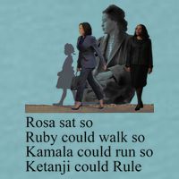 Rosa Sat So Ruby Could Walk So Kamala Could Run So Ketanji Could Rule Sueded Cloud Jersey T-Shirt
