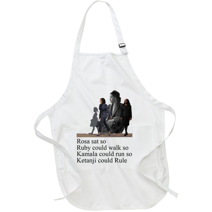 Rosa Sat So Ruby Could Walk So Kamala Could Run So Ketanji Could Rule Full-Length Apron With Pockets
