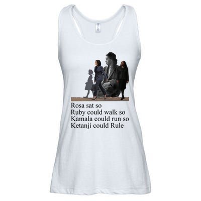Rosa Sat So Ruby Could Walk So Kamala Could Run So Ketanji Could Rule Ladies Essential Flowy Tank