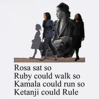 Rosa Sat So Ruby Could Walk So Kamala Could Run So Ketanji Could Rule Flat Bill Trucker Hat