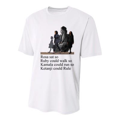 Rosa Sat So Ruby Could Walk So Kamala Could Run So Ketanji Could Rule Youth Performance Sprint T-Shirt