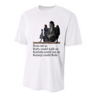 Rosa Sat So Ruby Could Walk So Kamala Could Run So Ketanji Could Rule Youth Performance Sprint T-Shirt