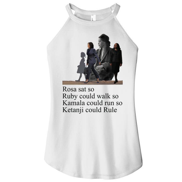 Rosa Sat So Ruby Could Walk So Kamala Could Run So Ketanji Could Rule Women's Perfect Tri Rocker Tank