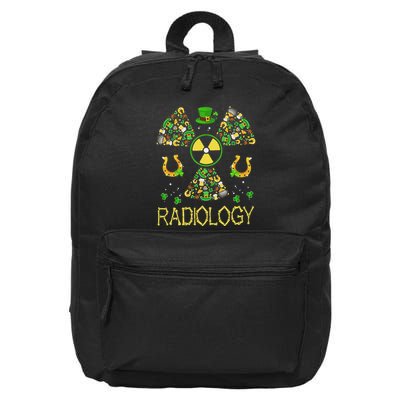 Radiology Shamrock St Patrick Day Xray Tech Radiologist 16 in Basic Backpack