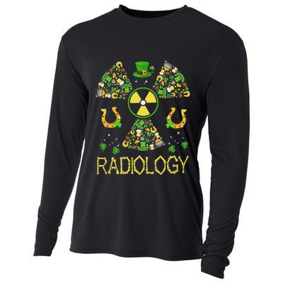 Radiology Shamrock St Patrick Day Xray Tech Radiologist Cooling Performance Long Sleeve Crew
