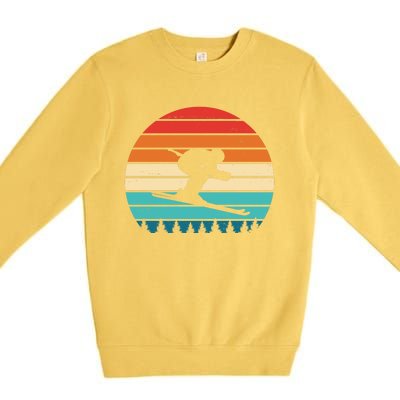 Retro Ski Sunset Vintage Sport Premium Crewneck Sweatshirt