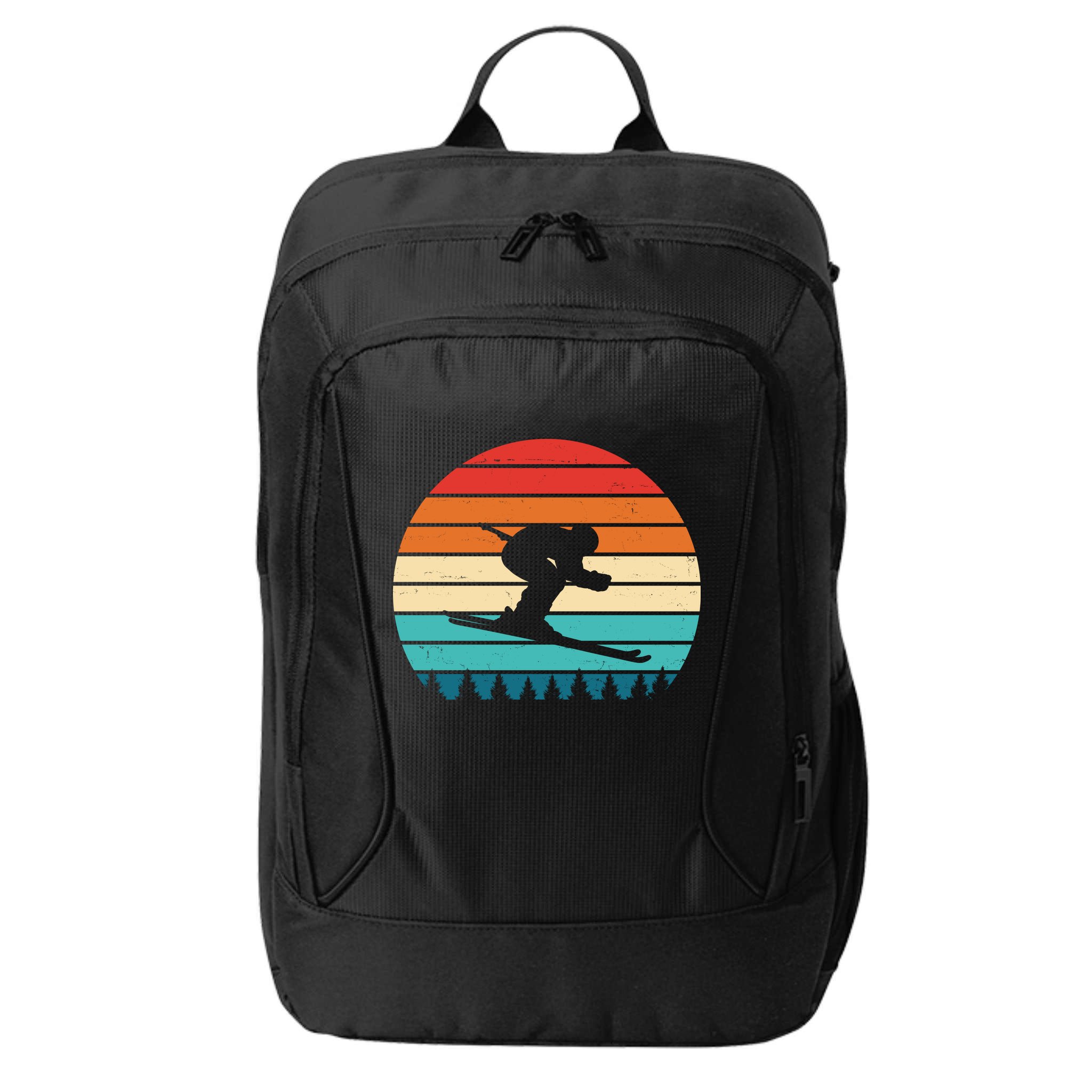 Retro Ski Sunset Vintage Sport City Backpack
