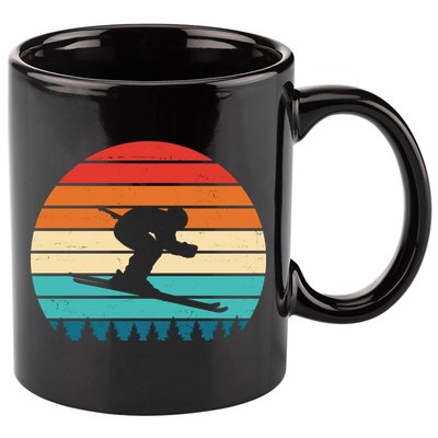 Retro Ski Sunset Vintage Sport 11oz C Handle Ceramic Mug