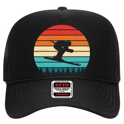 Retro Ski Sunset Vintage Sport Trucker Hat