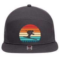 Retro Ski Sunset Vintage Sport 7 Panel Mesh Trucker Snapback Hat