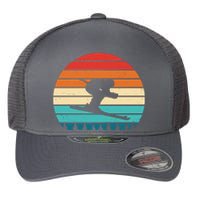 Retro Ski Sunset Vintage Sport Flexfit Unipanel Trucker Cap