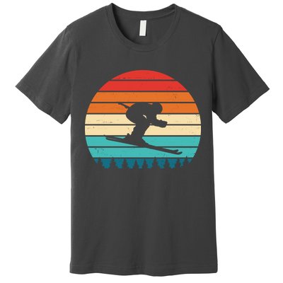 Retro Ski Sunset Vintage Sport Premium T-Shirt