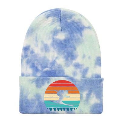 Retro Ski Sunset Vintage Sport Tie Dye 12in Knit Beanie