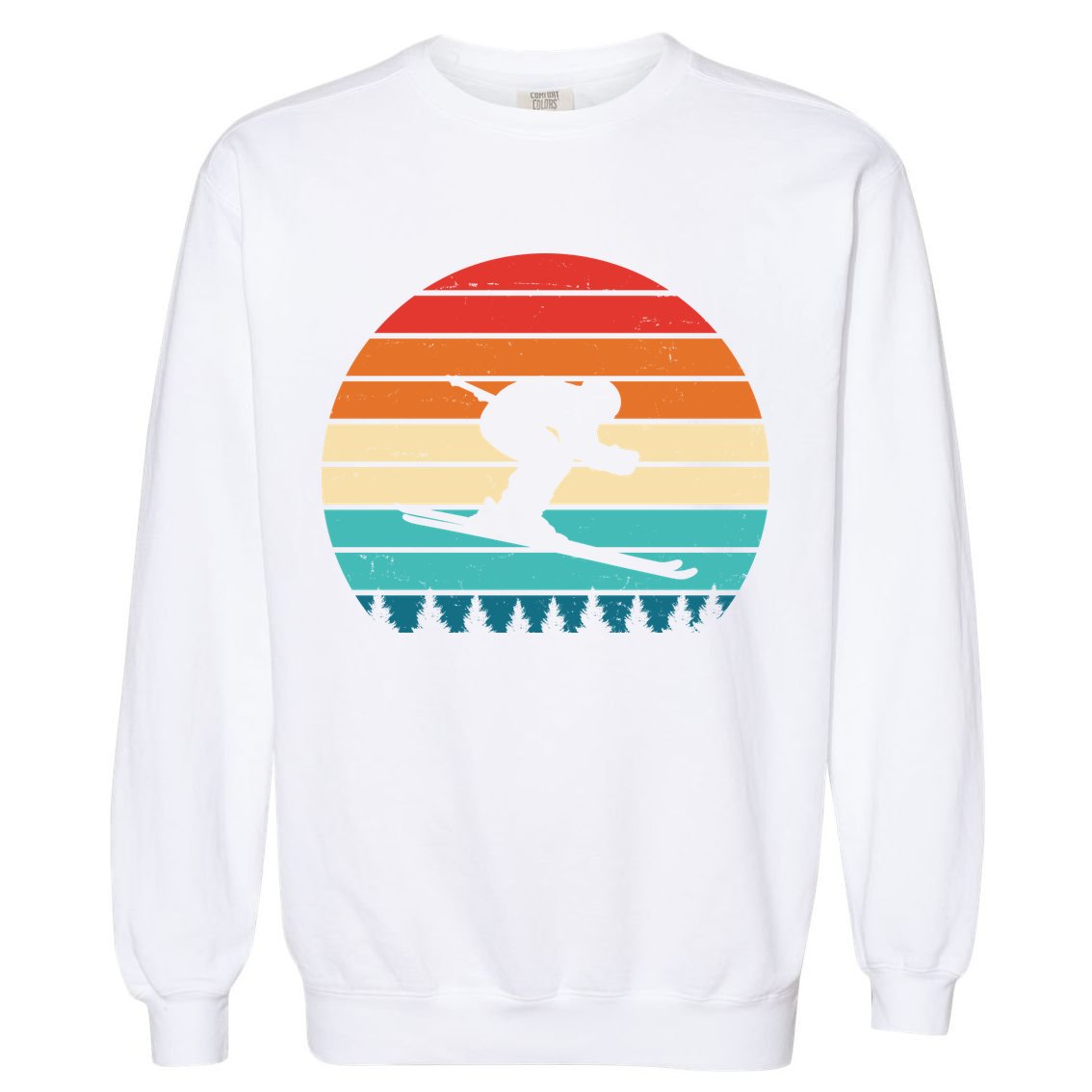 Retro Ski Sunset Vintage Sport Garment-Dyed Sweatshirt