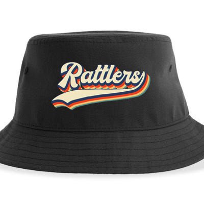 Rattlers School Sports Name Vintage Retro Gift Sustainable Bucket Hat