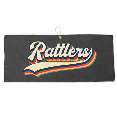 Rattlers School Sports Name Vintage Retro Gift Large Microfiber Waffle Golf Towel