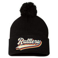 Rattlers School Sports Name Vintage Retro Gift Pom Pom 12in Knit Beanie