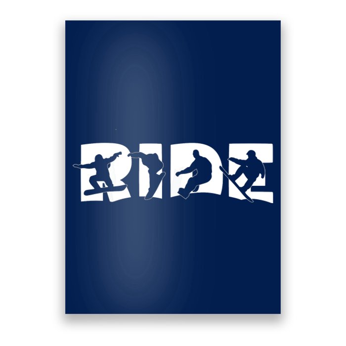 RIDE Snowboard Snowboarding Gift, Snowboarding Poster