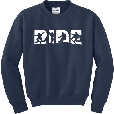 RIDE Snowboard Snowboarding Gift, Snowboarding Kids Sweatshirt