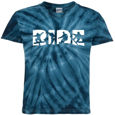 RIDE Snowboard Snowboarding Gift, Snowboarding Kids Tie-Dye T-Shirt