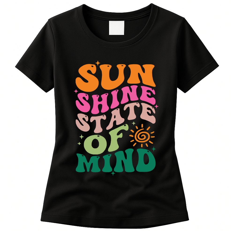 Retro Sun Shine On My Mind Vacation Womens T-Shirt