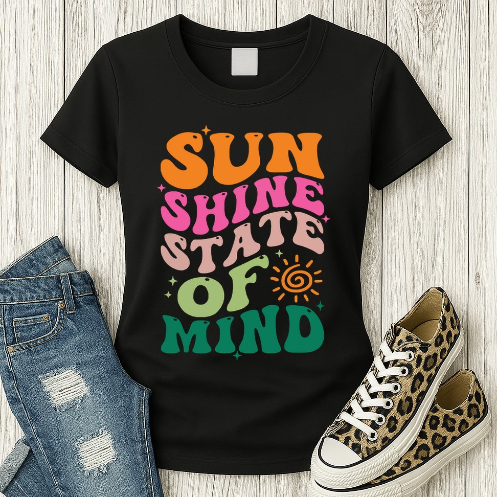Retro Sun Shine On My Mind Vacation Womens T-Shirt