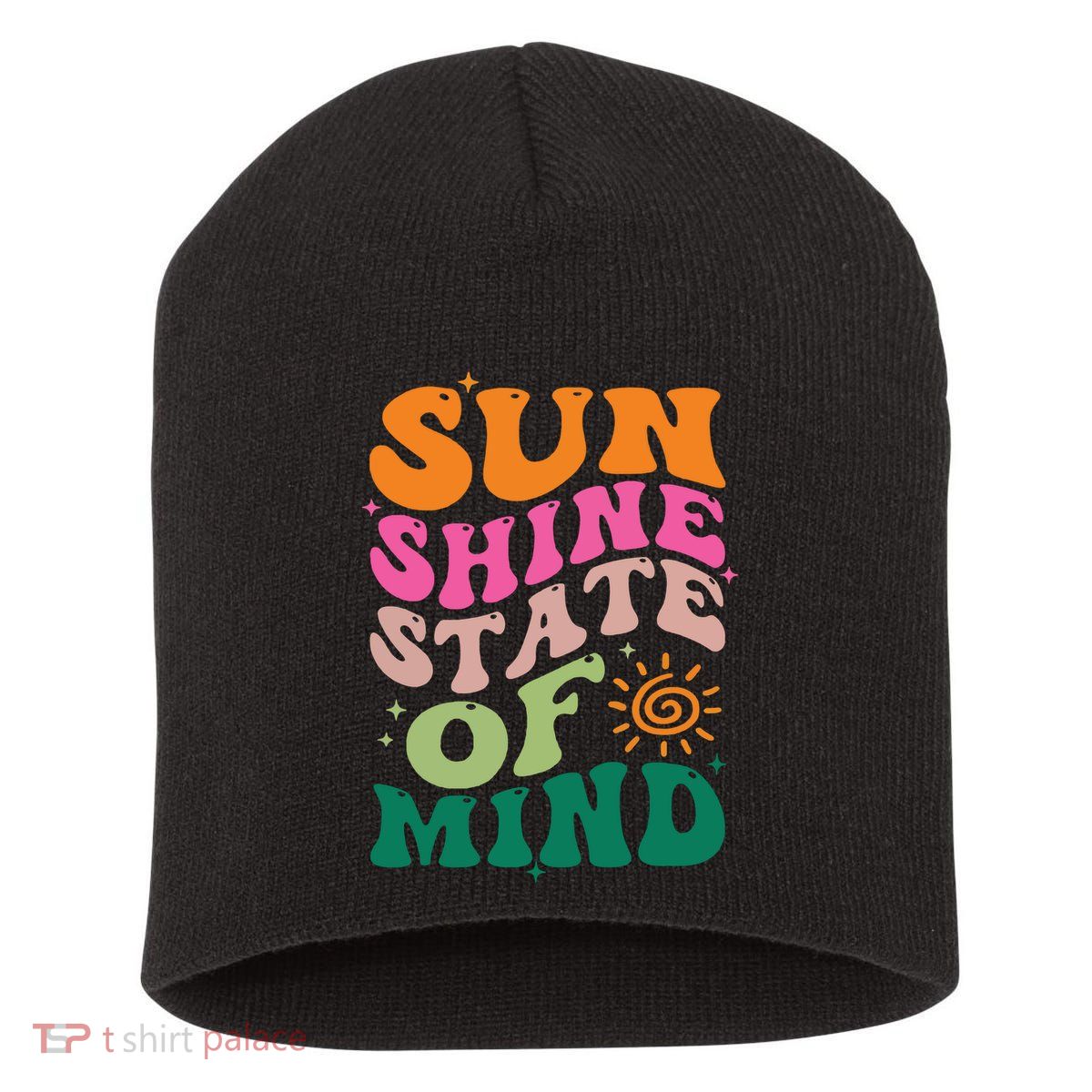 Retro Sun Shine On My Mind Vacation Short Acrylic Beanie