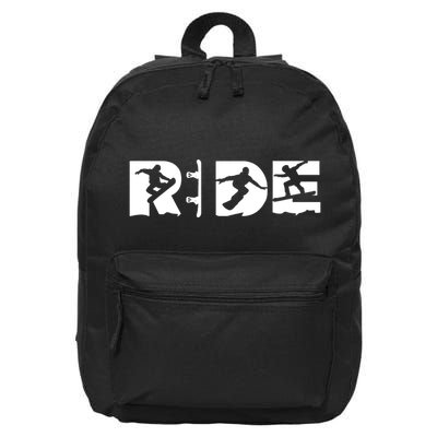 Ride Snowboard Snowboarder Christmas Snowboarding 16 in Basic Backpack