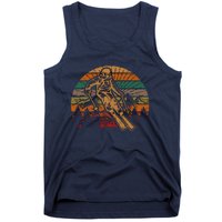 Retro Skier Silhouette Sunset Skiing Winter Sport Ski Tank Top