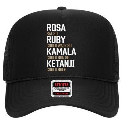 Rosa Sat So Ruby Walk So Kamala Run So Ketanji Rule Kbj High Crown Mesh Back Trucker Hat