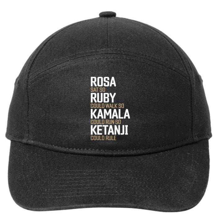 Rosa Sat So Ruby Walk So Kamala Run So Ketanji Rule Kbj 7-Panel Snapback Hat