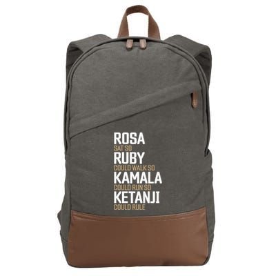 Rosa Sat So Ruby Walk So Kamala Run So Ketanji Rule Kbj Cotton Canvas Backpack