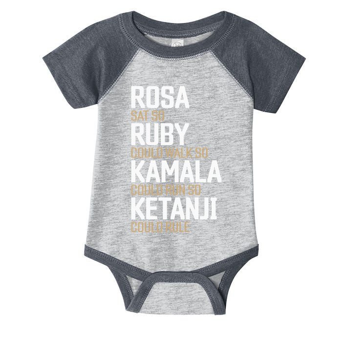 Rosa Sat So Ruby Walk So Kamala Run So Ketanji Rule Kbj Infant Baby Jersey Bodysuit