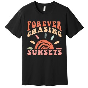 Retro Sunsets Summer Vacation Beach Premium T-Shirt